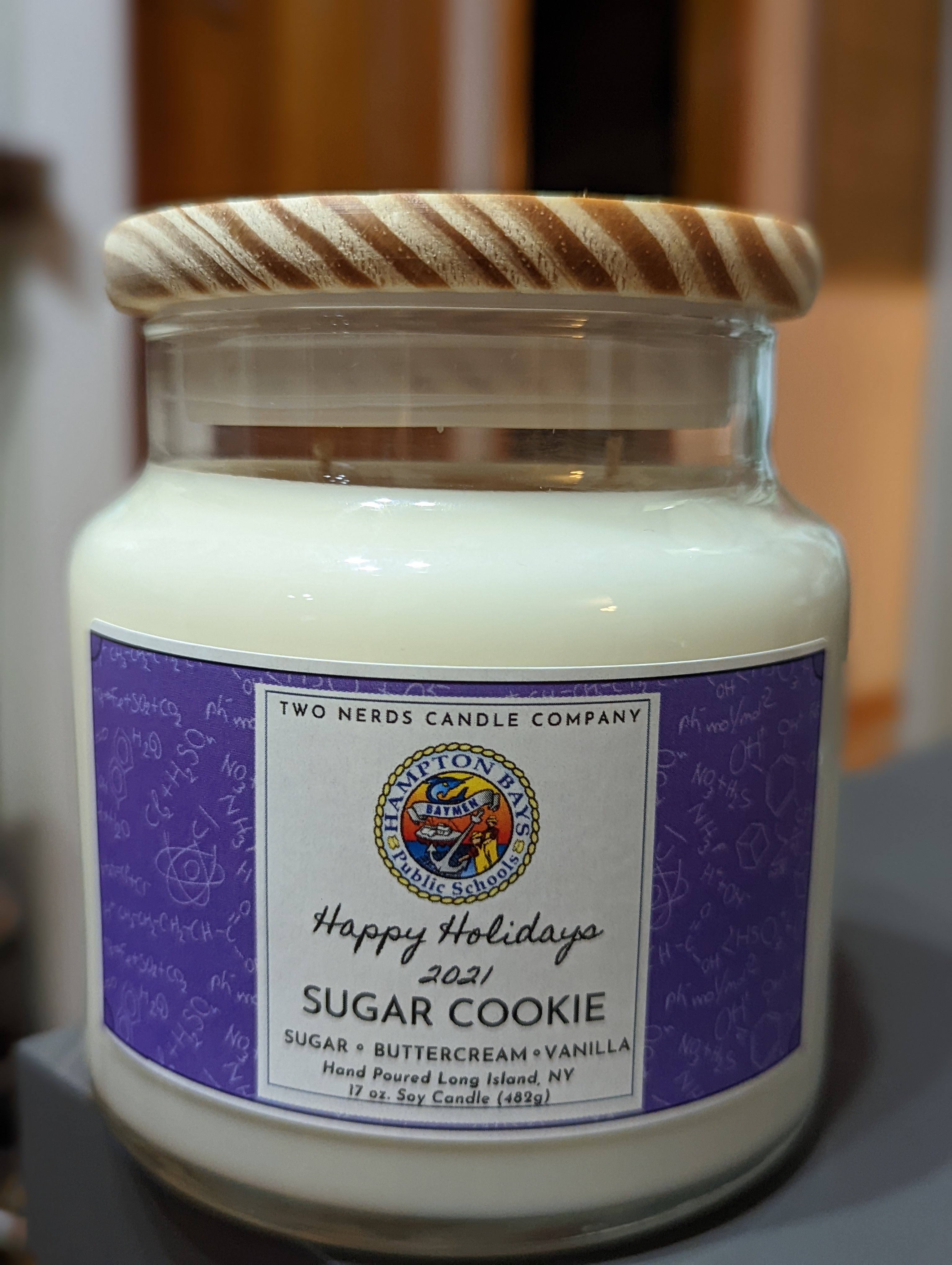 Custom label for the holidays for the Hampton Bays school